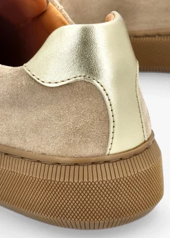 Viola Beige Suede Low Profile Trainers