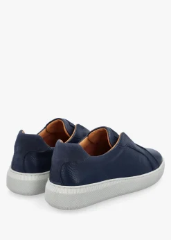 Viola Navy Tumbled Leather Low Profile Trainers