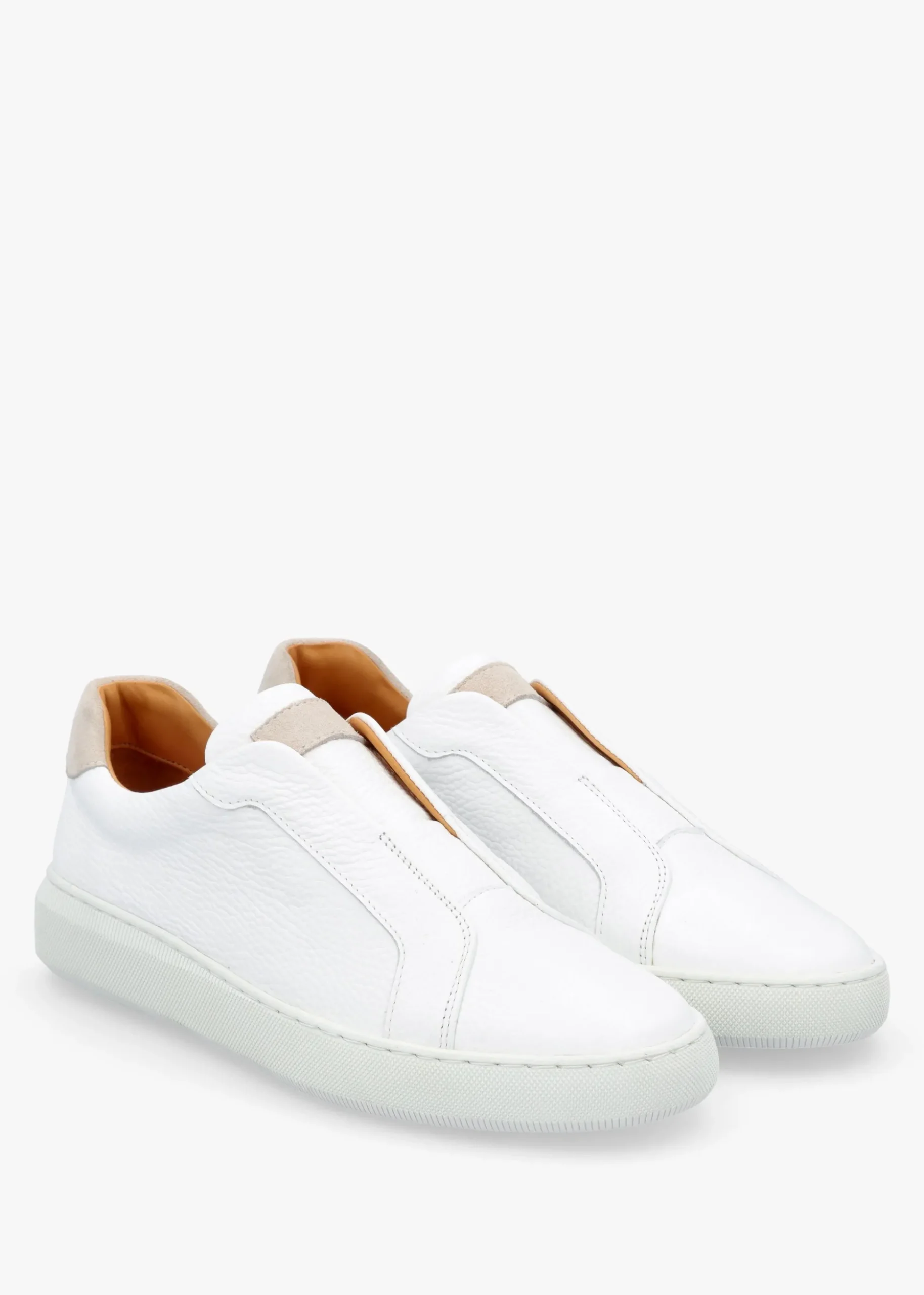 Viola White Leather Low Profile Trainers