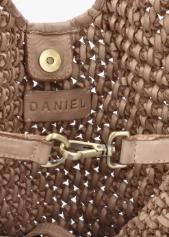 Vobo Slouchy Woven Beige Leather Hobo Bag