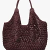 Vobo Slouchy Woven Burgundy Metallic Leather Hobo Bag