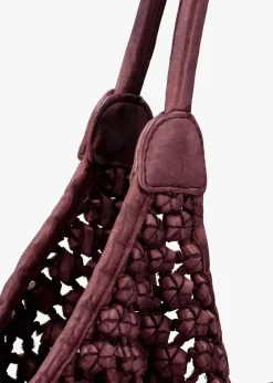 Vobo Slouchy Woven Burgundy Metallic Leather Hobo Bag