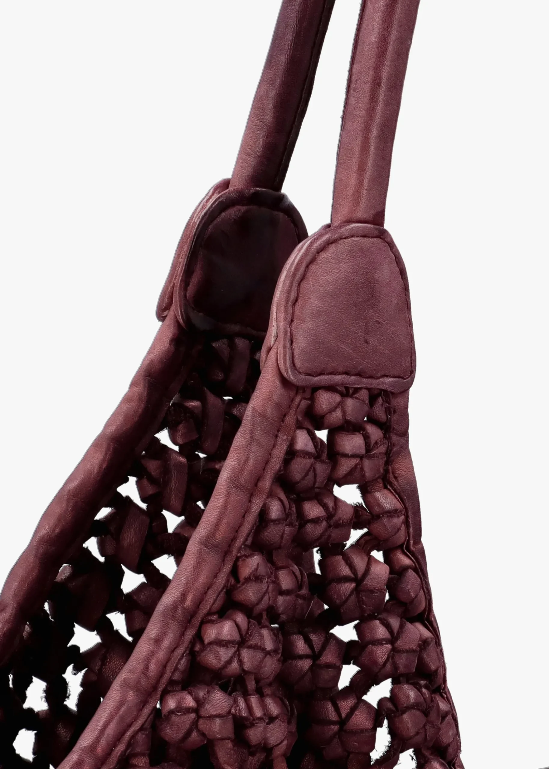 Vobo Slouchy Woven Burgundy Metallic Leather Hobo Bag