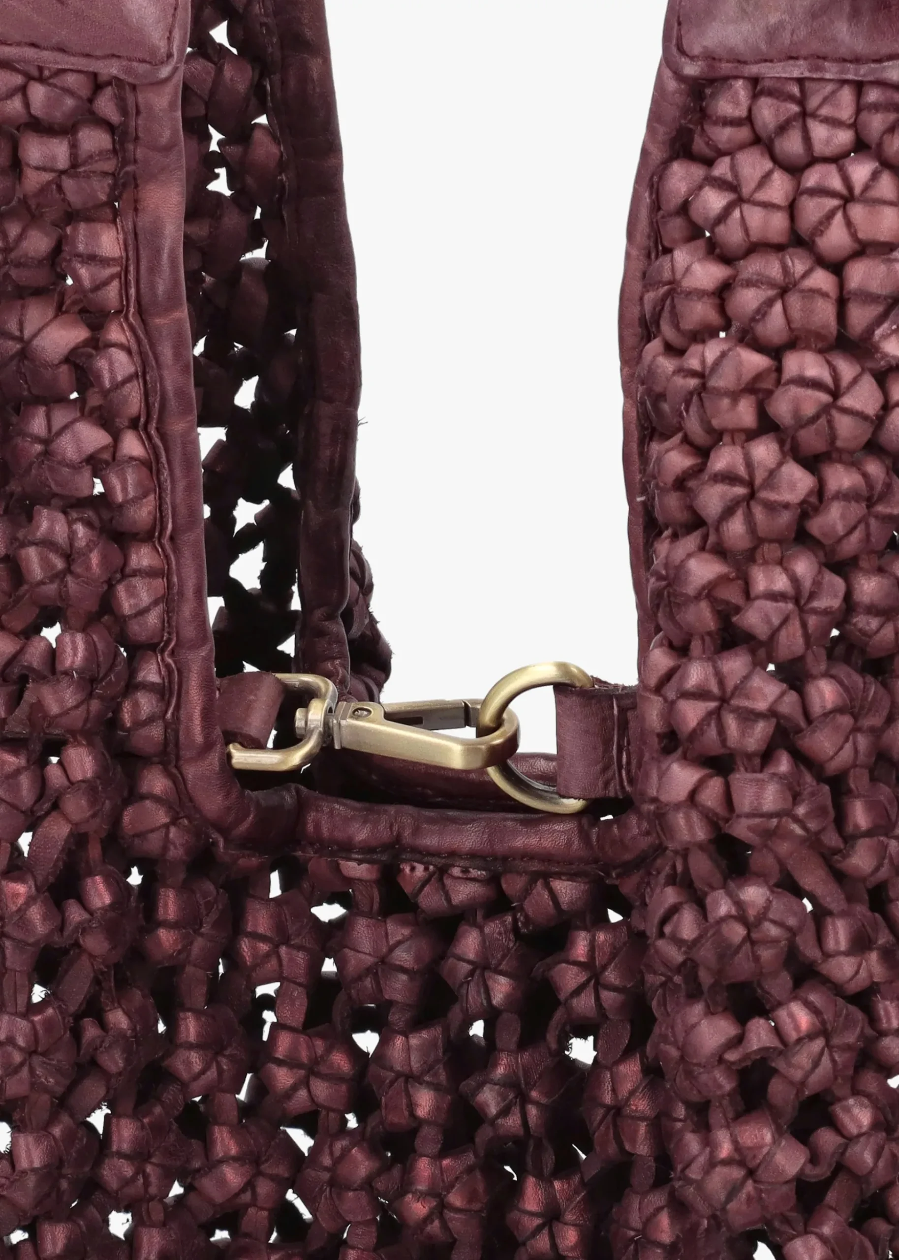 Vobo Slouchy Woven Burgundy Metallic Leather Hobo Bag
