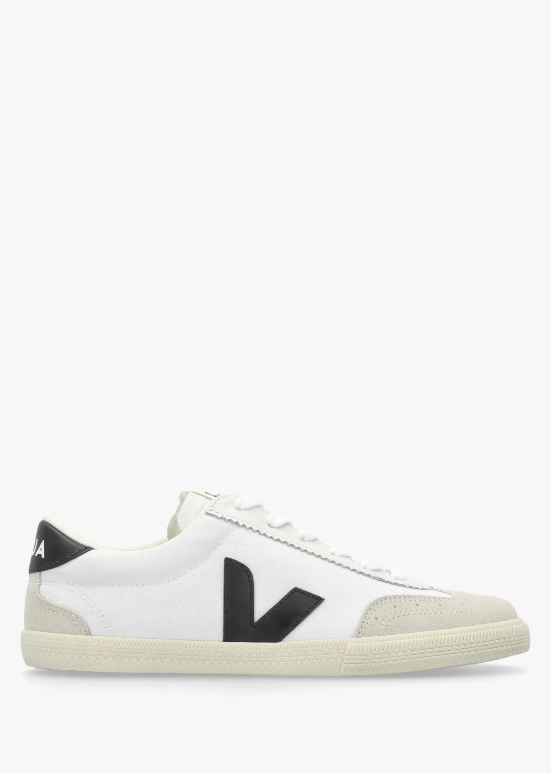 Volley White Black Canvas Trainers