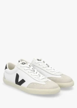 Volley White Black Canvas Trainers
