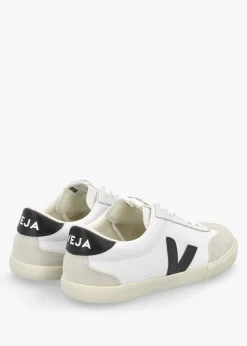 Volley White Black Canvas Trainers