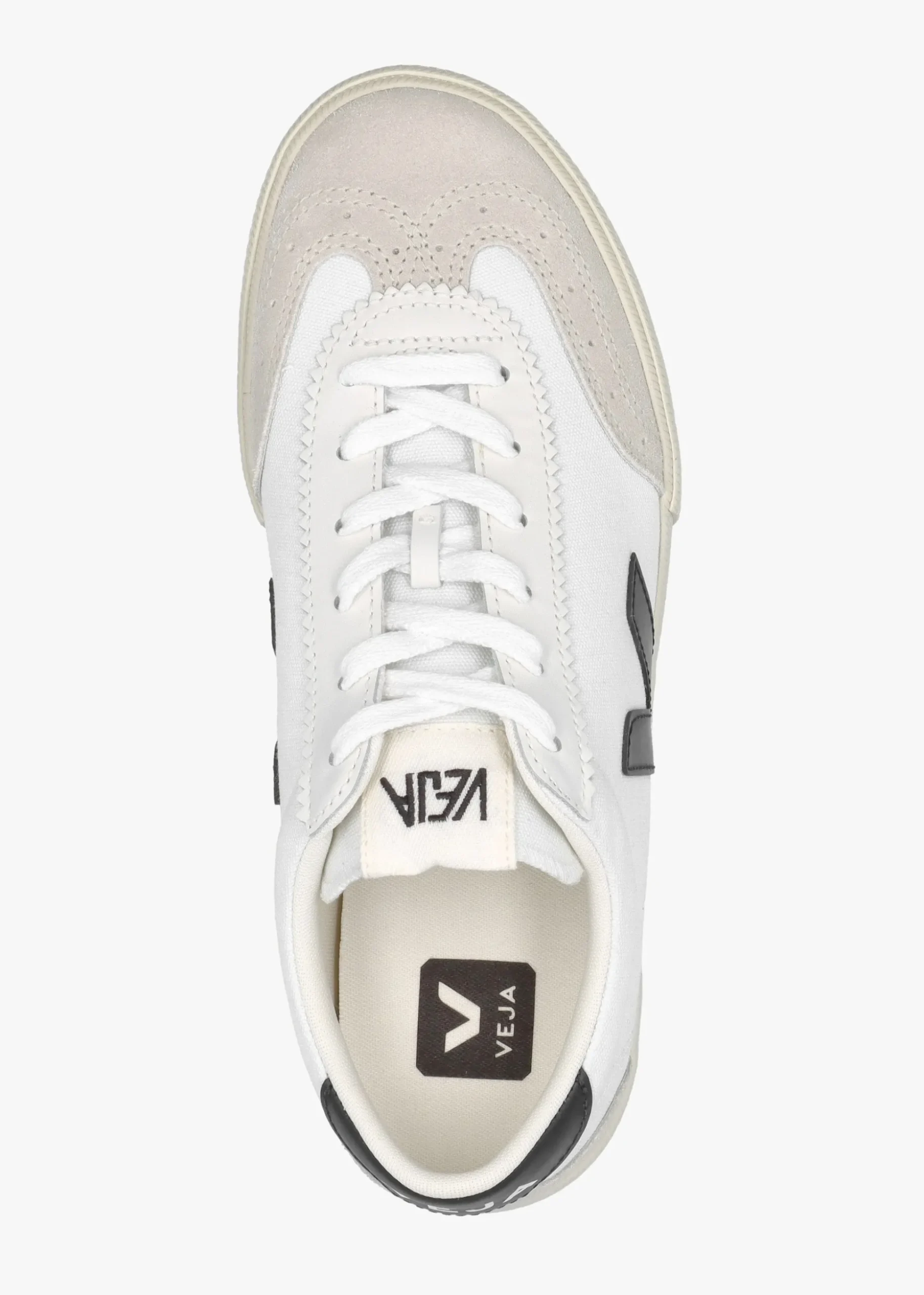 Volley White Black Canvas Trainers