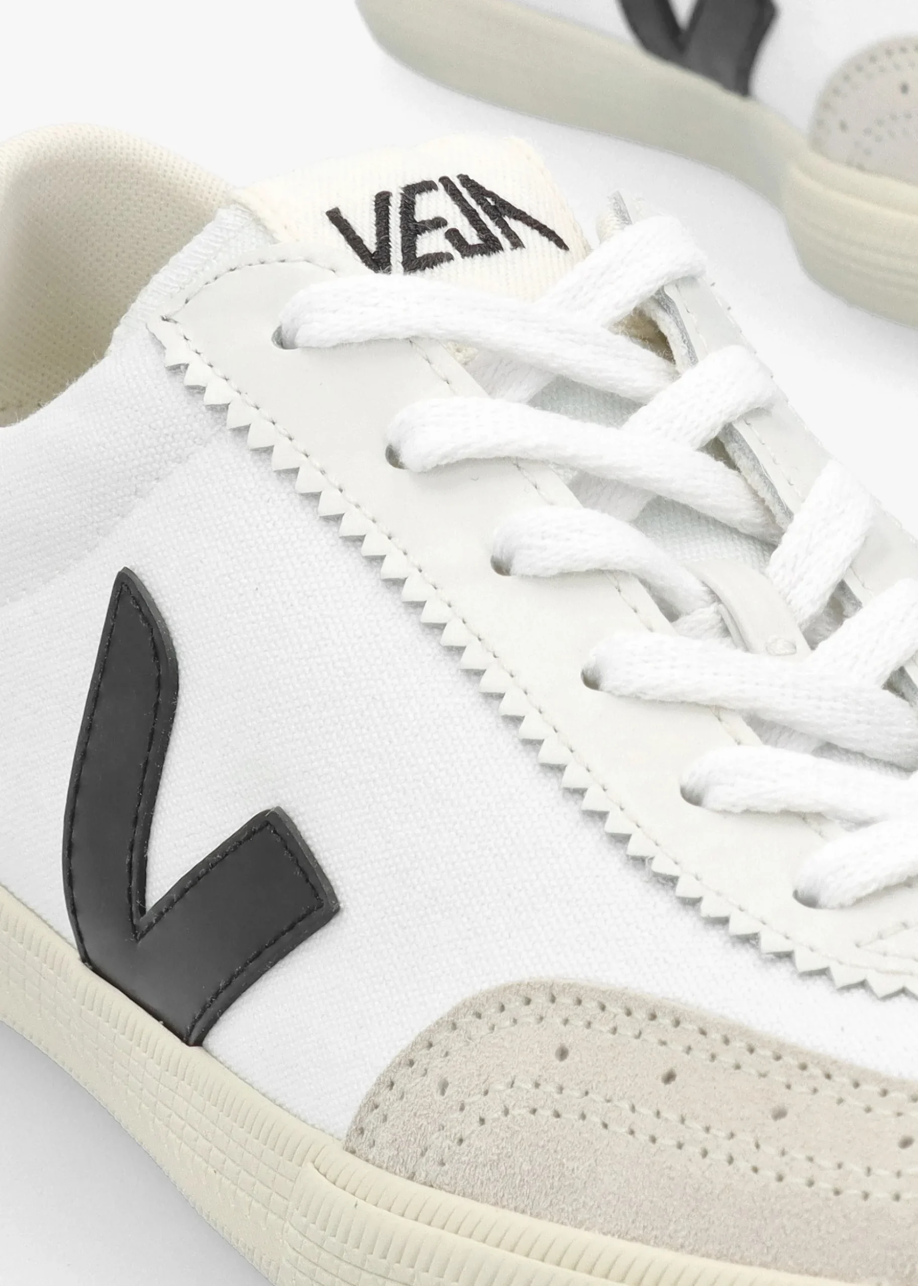 Volley White Black Canvas Trainers