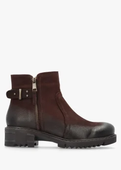 Voluptas Brown Leather Ankle Boots