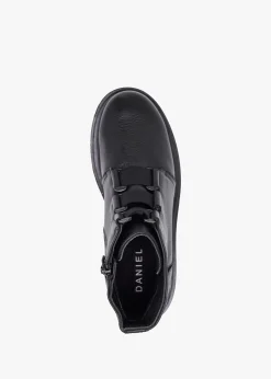 Vulcan Black Leather Ankle Boots