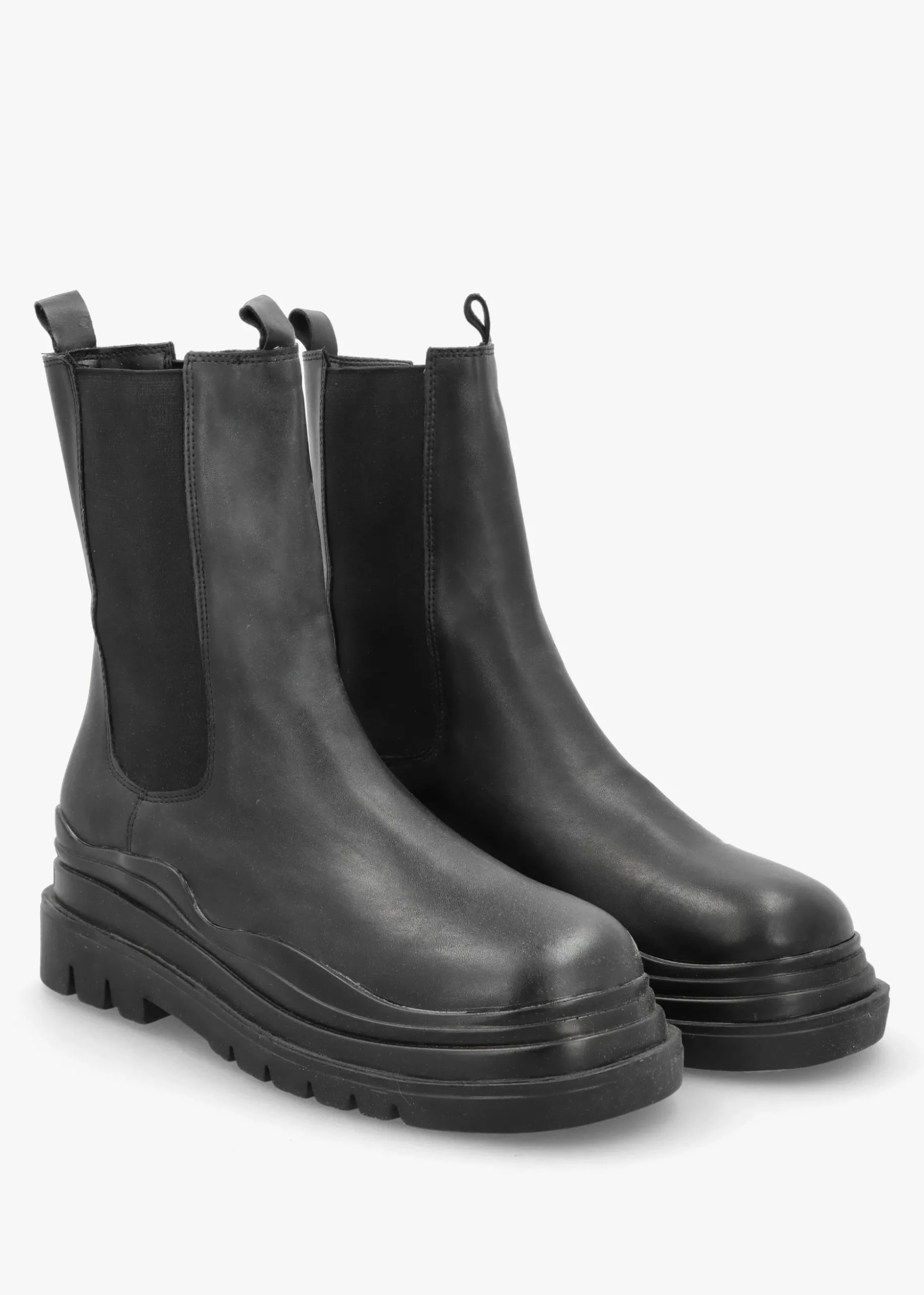Wavy Black Tall Chelsea Boots