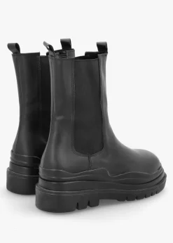Wavy Black Tall Chelsea Boots