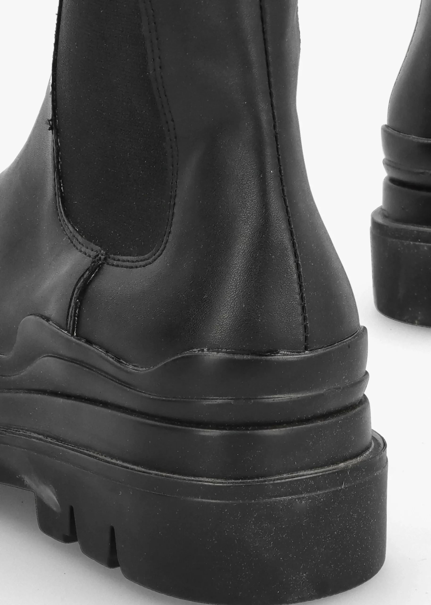 Wavy Black Tall Chelsea Boots