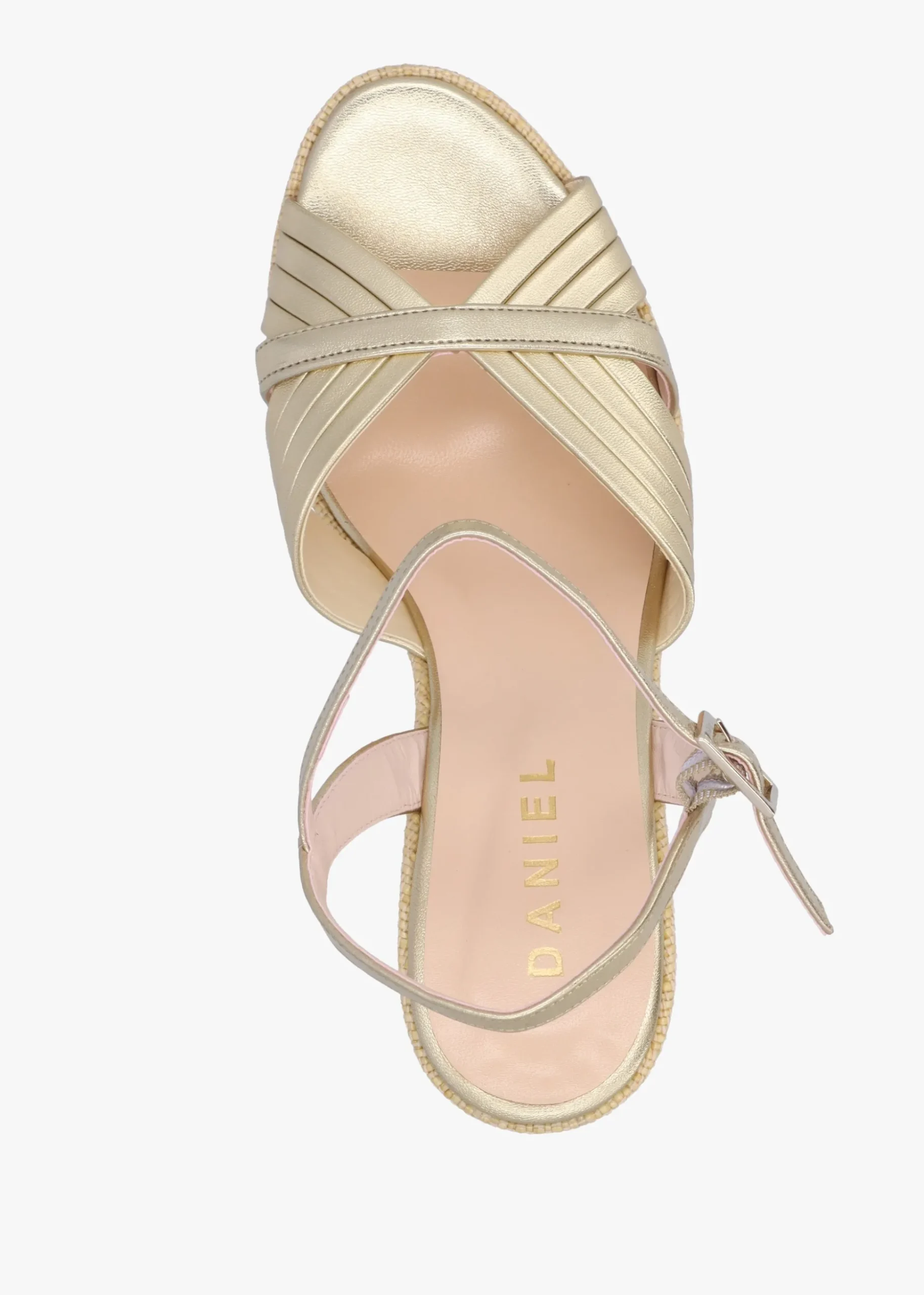 Wejavery Gold Leather Wedge Sandals
