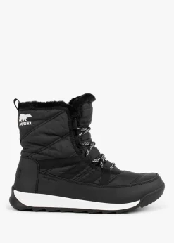 Whitney II Black Nylon Short Lace Ankle Boots