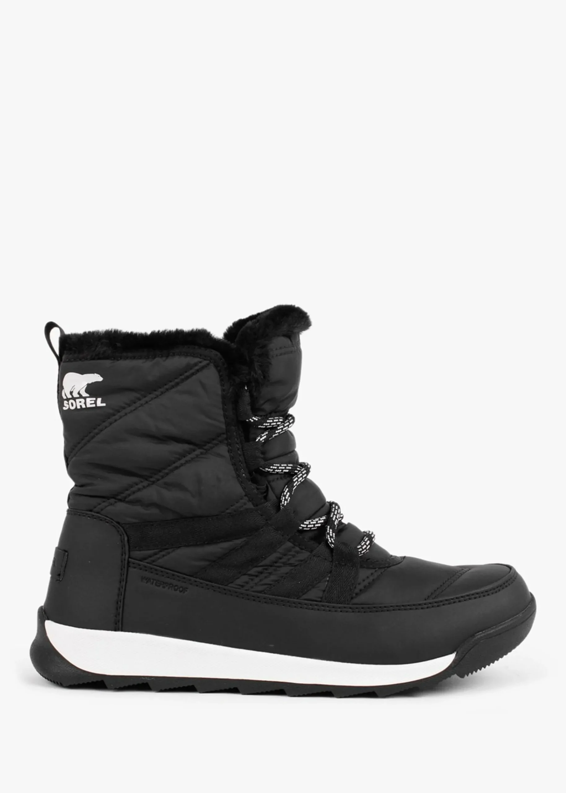 Whitney II Black Nylon Short Lace Ankle Boots