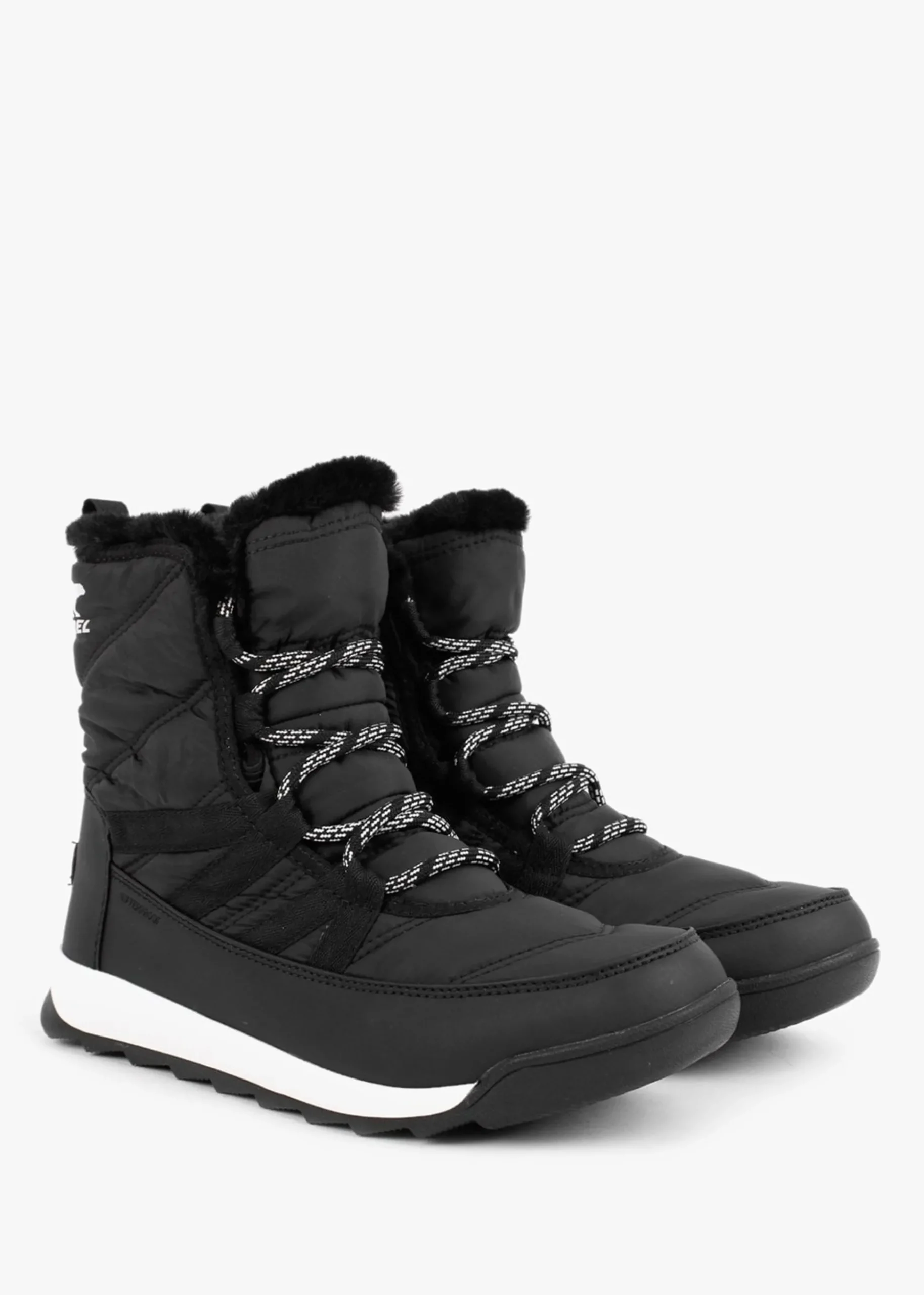 Whitney II Black Nylon Short Lace Ankle Boots
