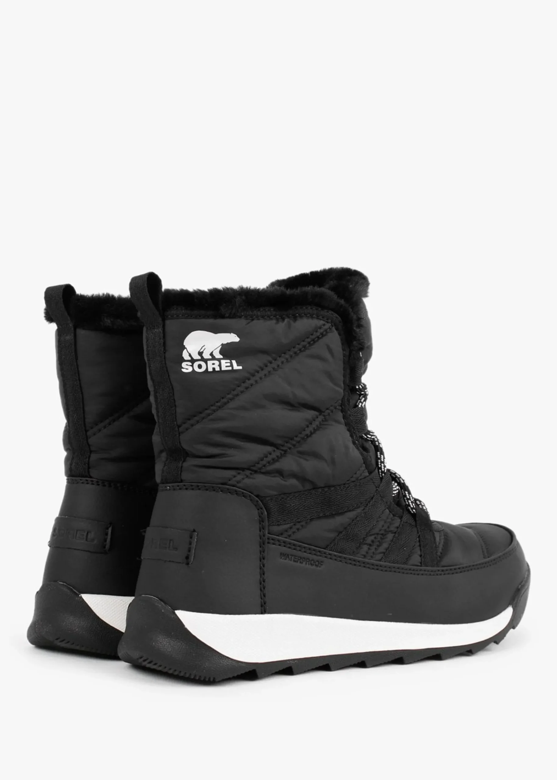 Whitney II Black Nylon Short Lace Ankle Boots