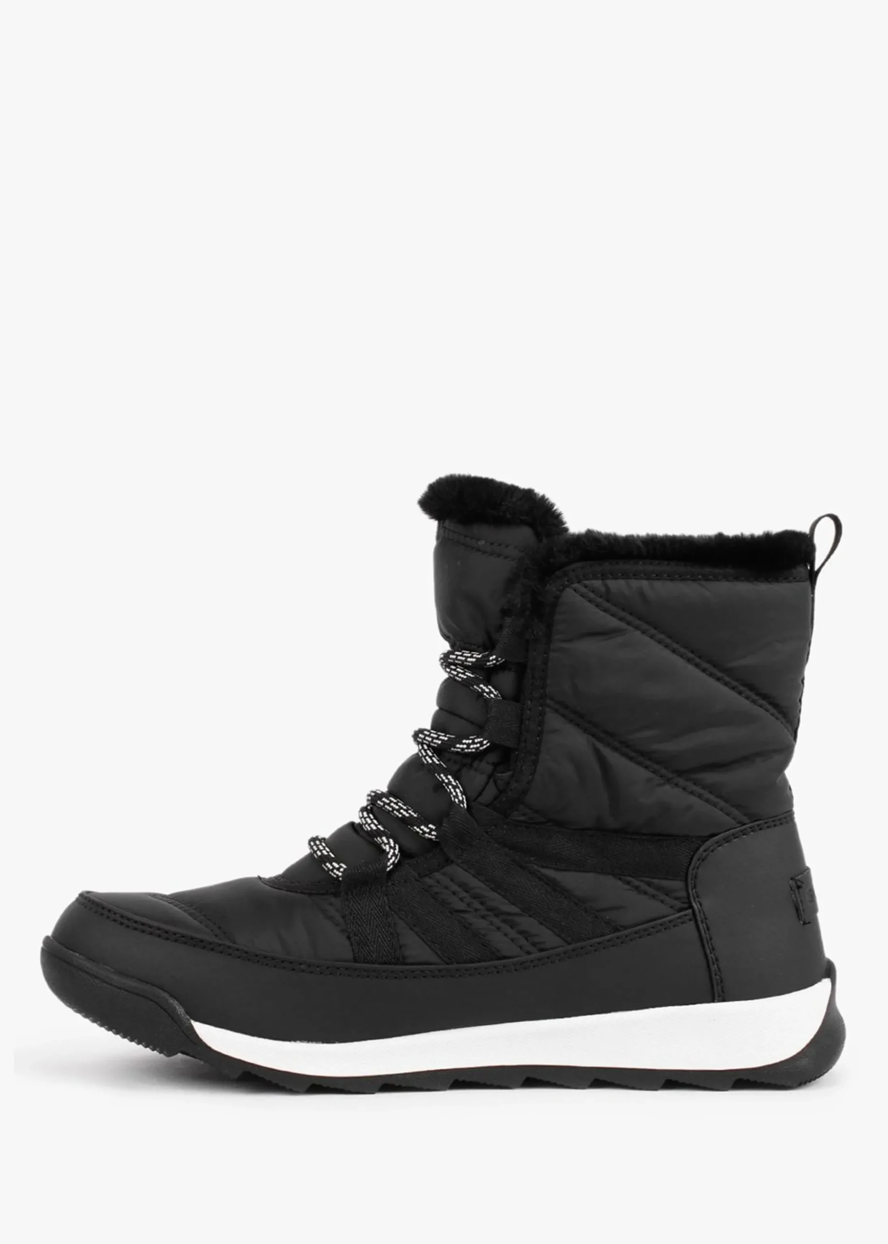 Whitney II Black Nylon Short Lace Ankle Boots