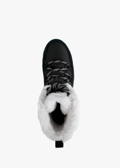 Whitney II Fluffy Black Suede Shearling Boots