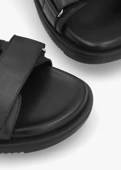 Whitson Black Leather Sandals