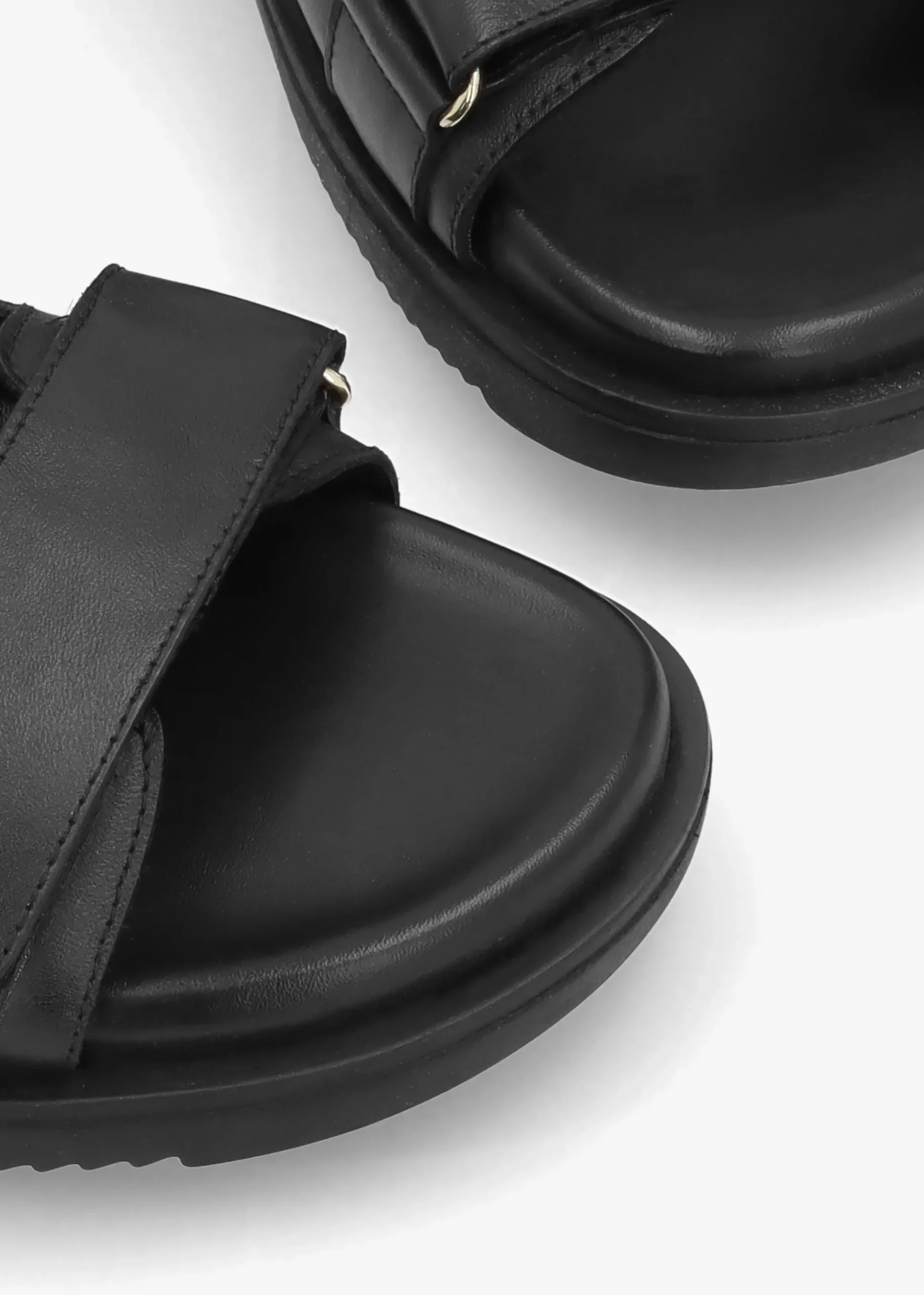 Whitson Black Leather Sandals