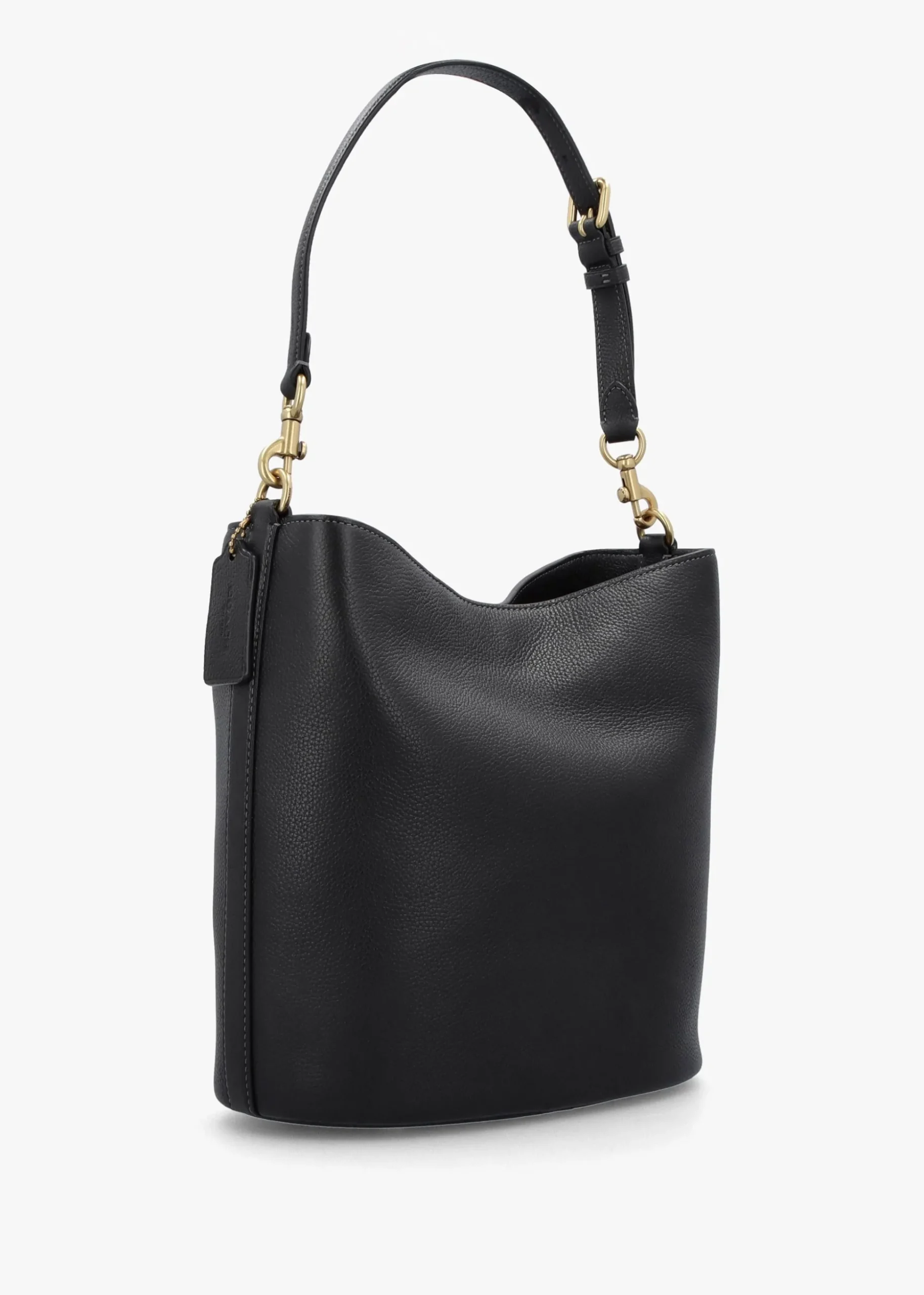 Willow Soft Black Leather Bucket Bag