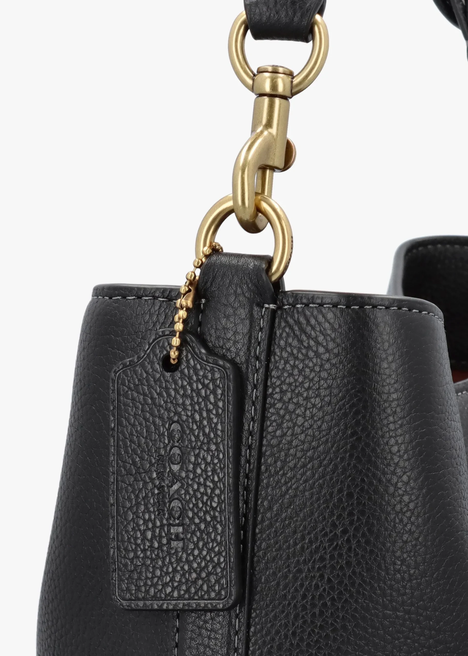 Willow Soft Black Leather Bucket Bag