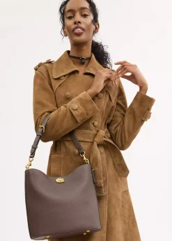 Willow Soft Dark Stone Bucket Bag