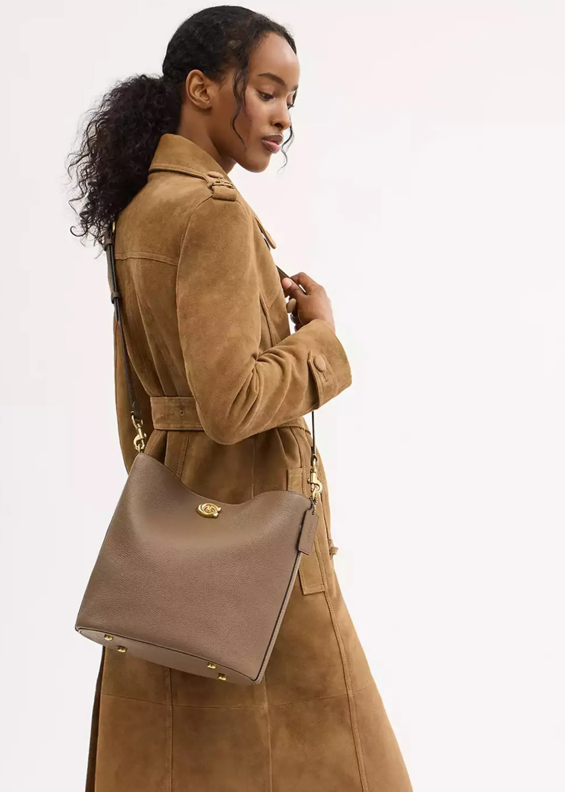 Willow Soft Dark Stone Bucket Bag
