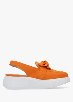 Winger Apricot Suede Knotted Sling Back Moccasins