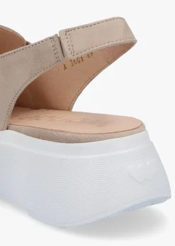 Winger Taupe Suede Knotted Sling Back Moccasins