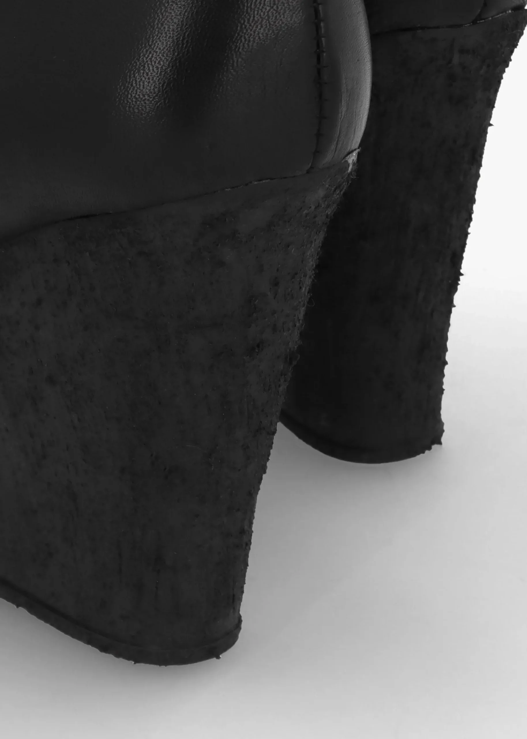 Wiser Black Leather Knee High Wedge Boots