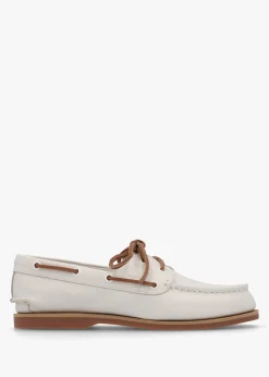 Women’s Classic Natural Full Grain Leather Boat Shoes
