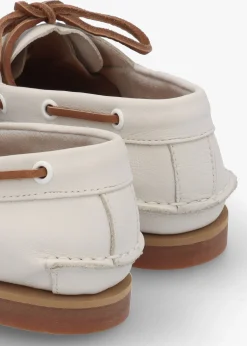 Women’s Classic Natural Full Grain Leather Boat Shoes