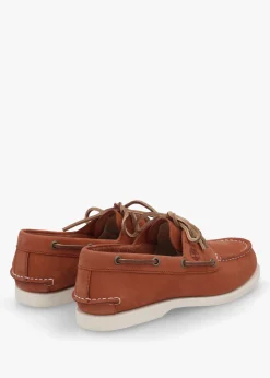 Women’s Classic Rust Nubuck Leather Boat Shoes