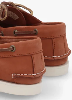 Women’s Classic Rust Nubuck Leather Boat Shoes