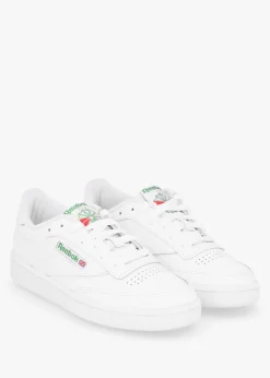 Women's Club C 85 Cloud White Gold Metallic Leather Tennis Trainers
