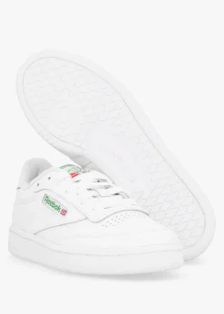 Women's Club C 85 Cloud White Gold Metallic Leather Tennis Trainers