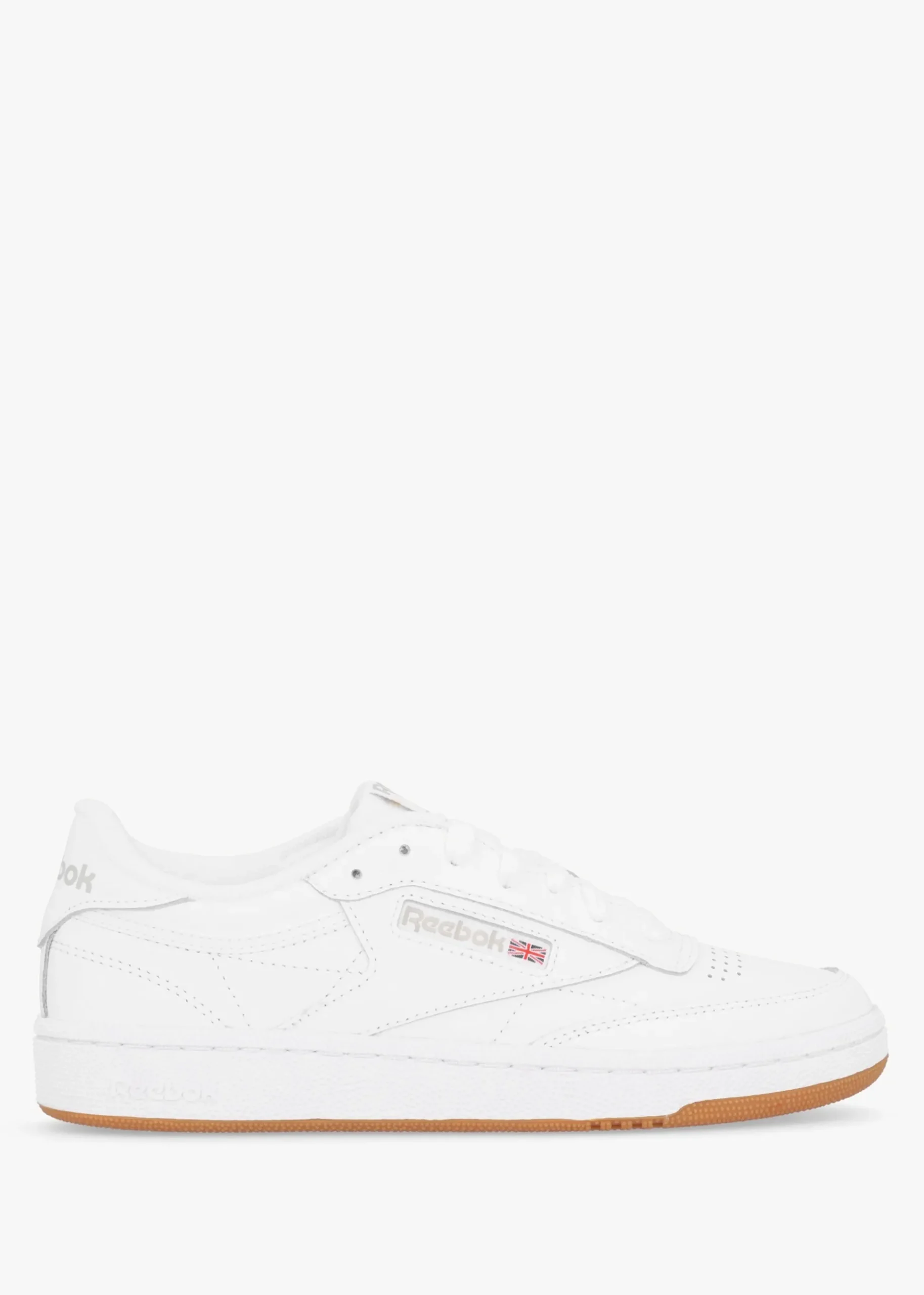 Women's Club C 85 White Light Grey Gum Leather Tennis Trainers