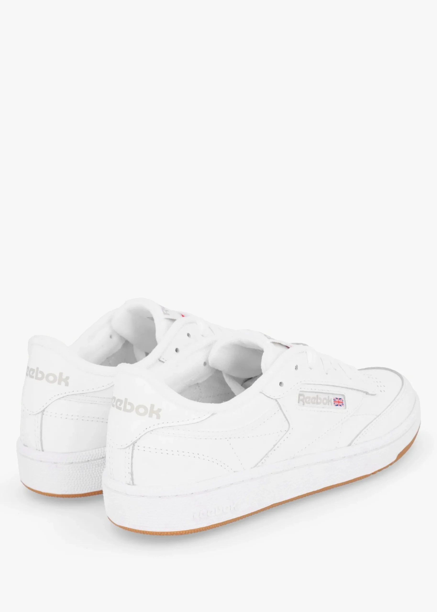 Women's Club C 85 White Light Grey Gum Leather Tennis Trainers