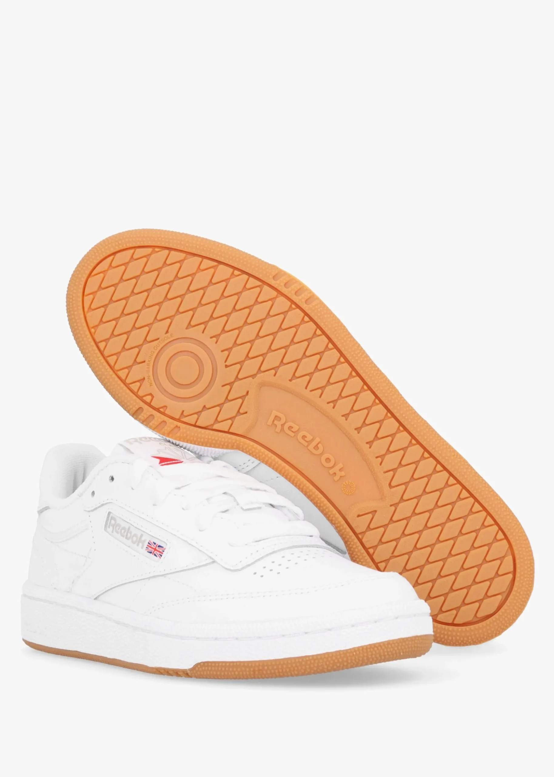 Women's Club C 85 White Light Grey Gum Leather Tennis Trainers