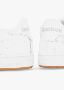 Women's Club C 85 White Light Grey Gum Leather Tennis Trainers