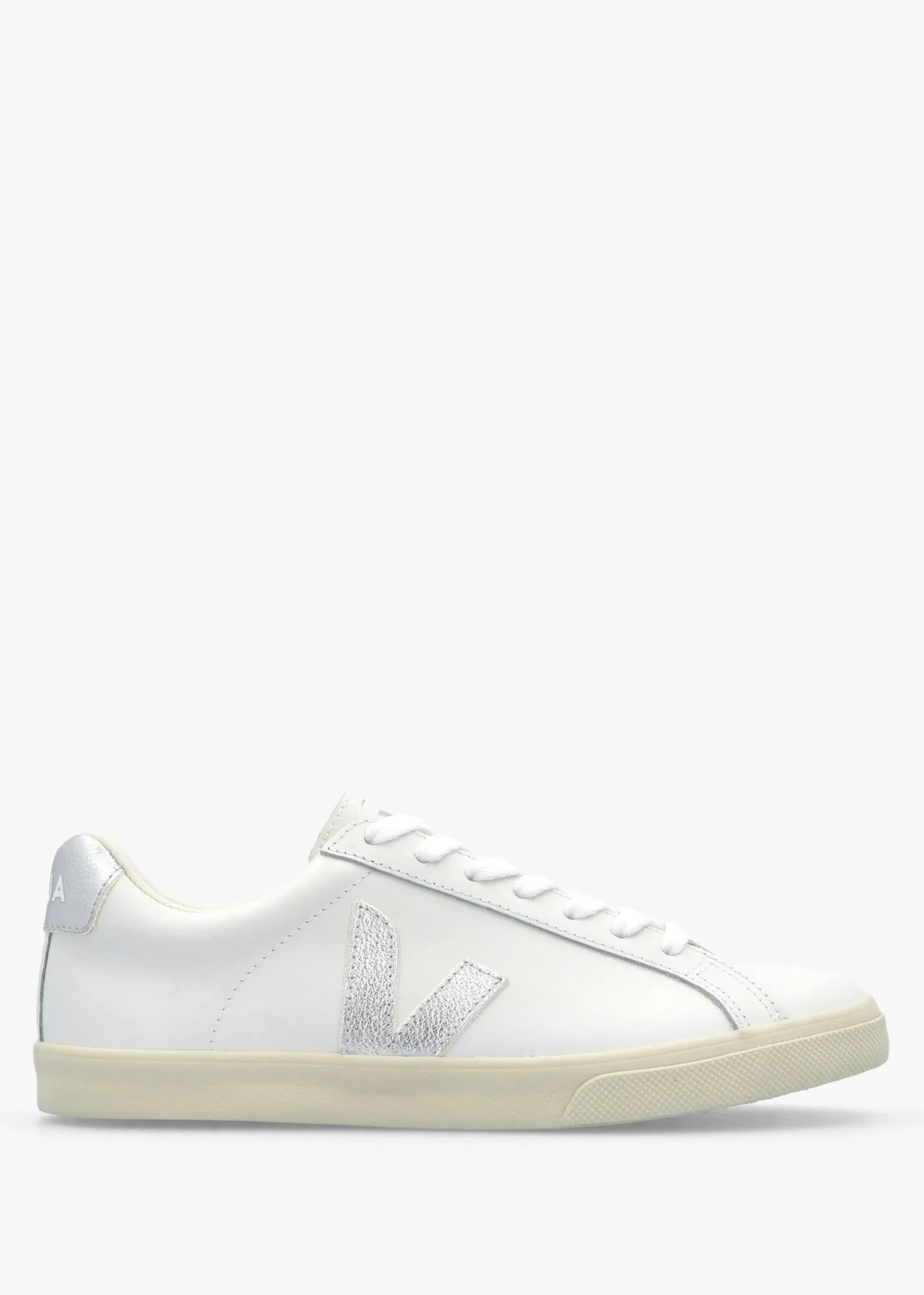 Women's Esplar Logo Extra White Silver Leather Trainers