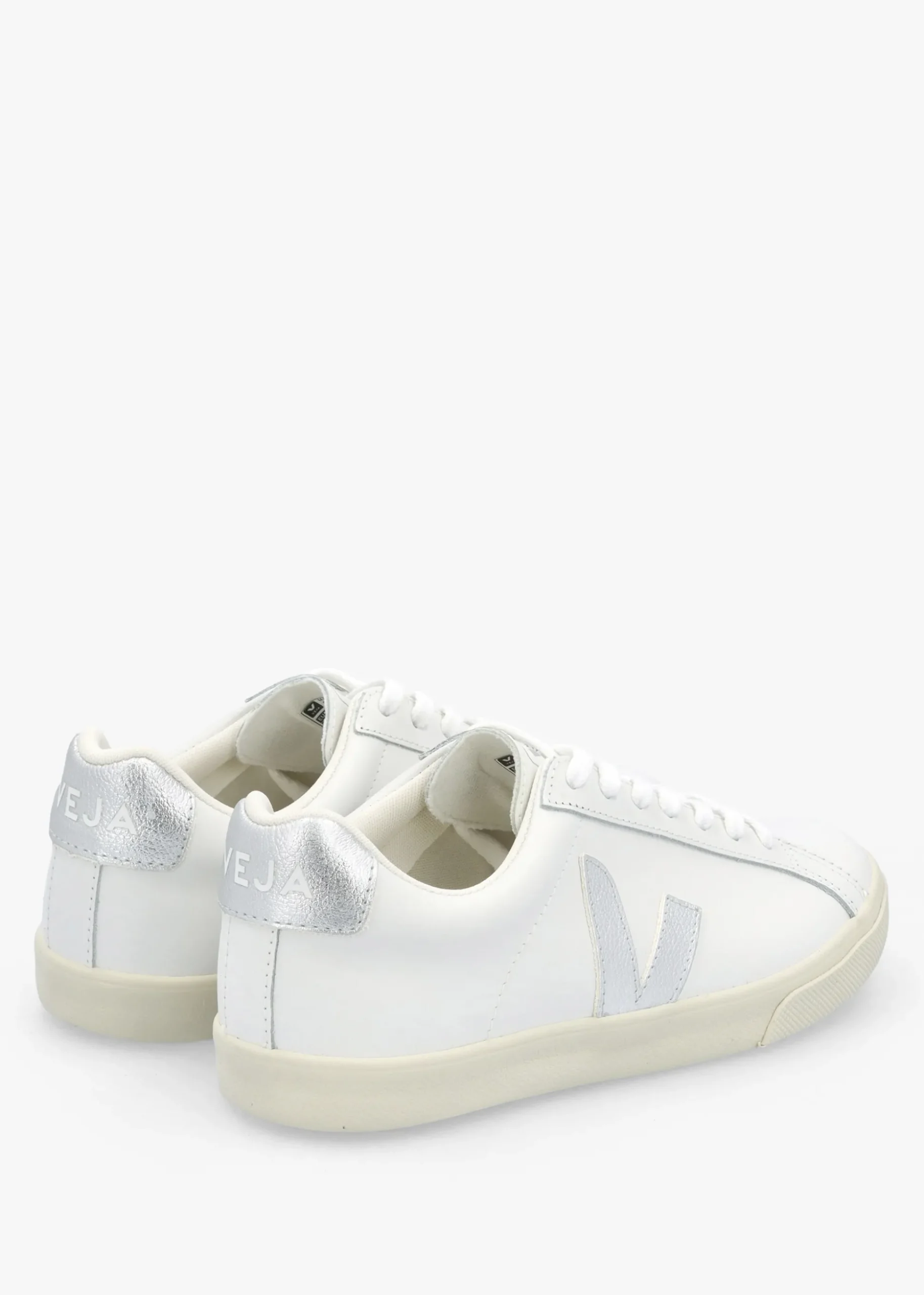 Women's Esplar Logo Extra White Silver Leather Trainers