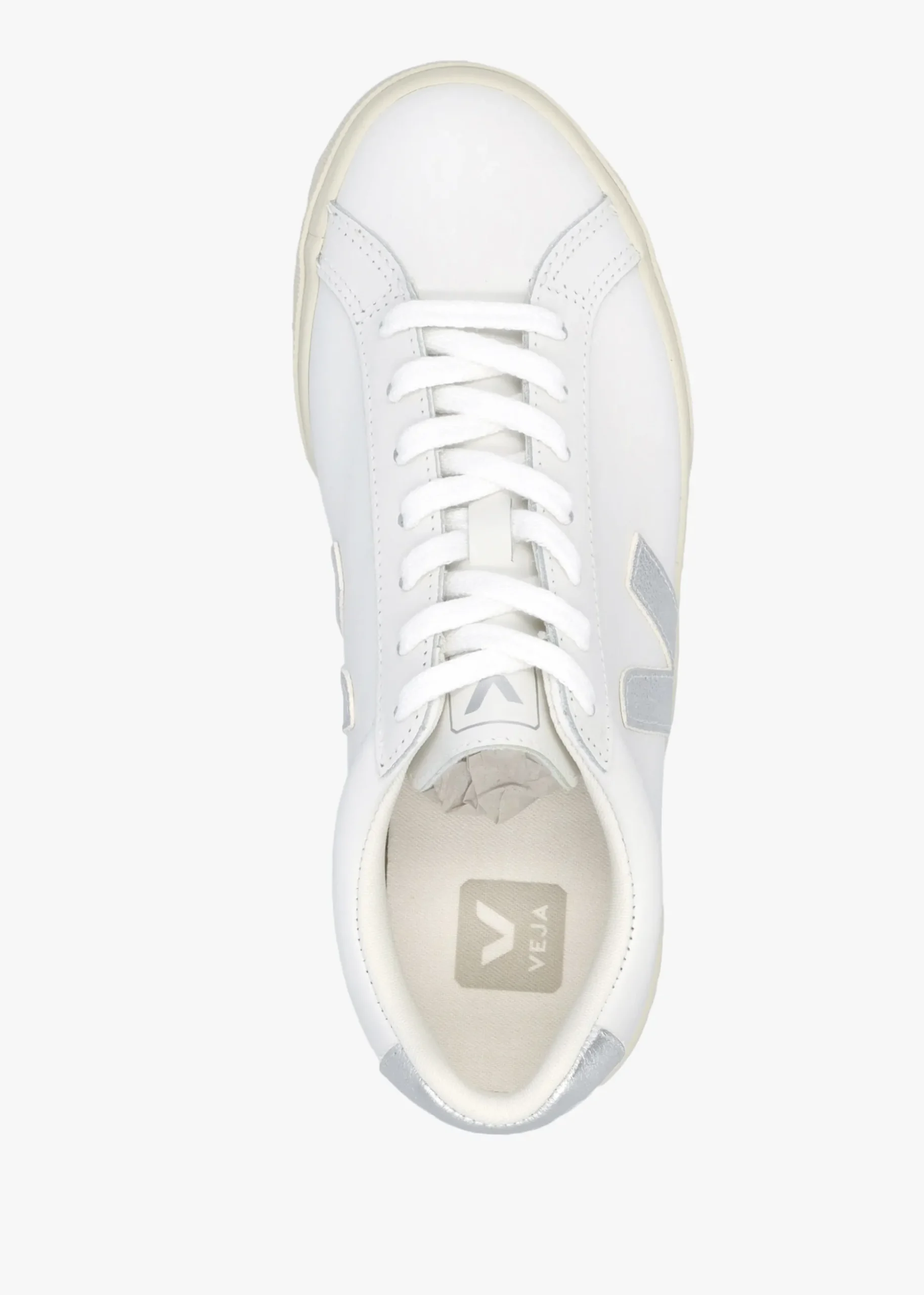 Women's Esplar Logo Extra White Silver Leather Trainers