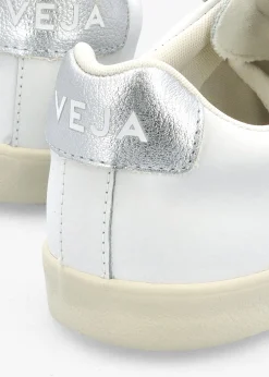 Women's Esplar Logo Extra White Silver Leather Trainers