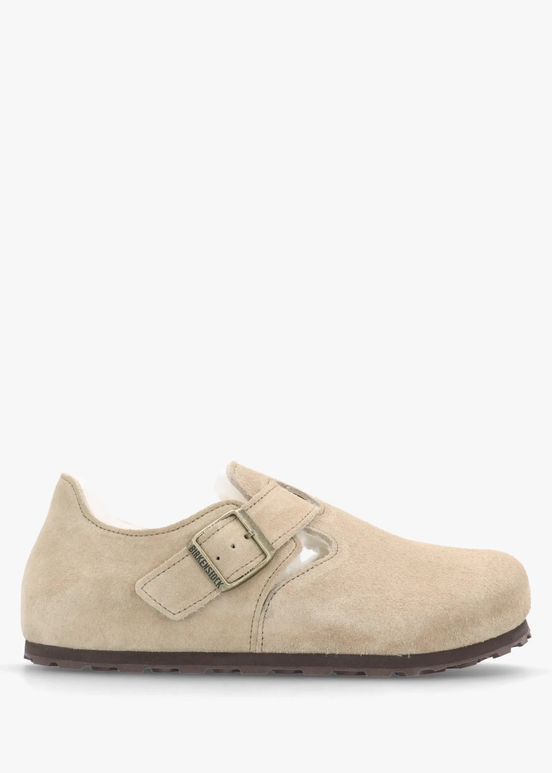 Women’s London Shearling Taupe Suede Clog Shoes