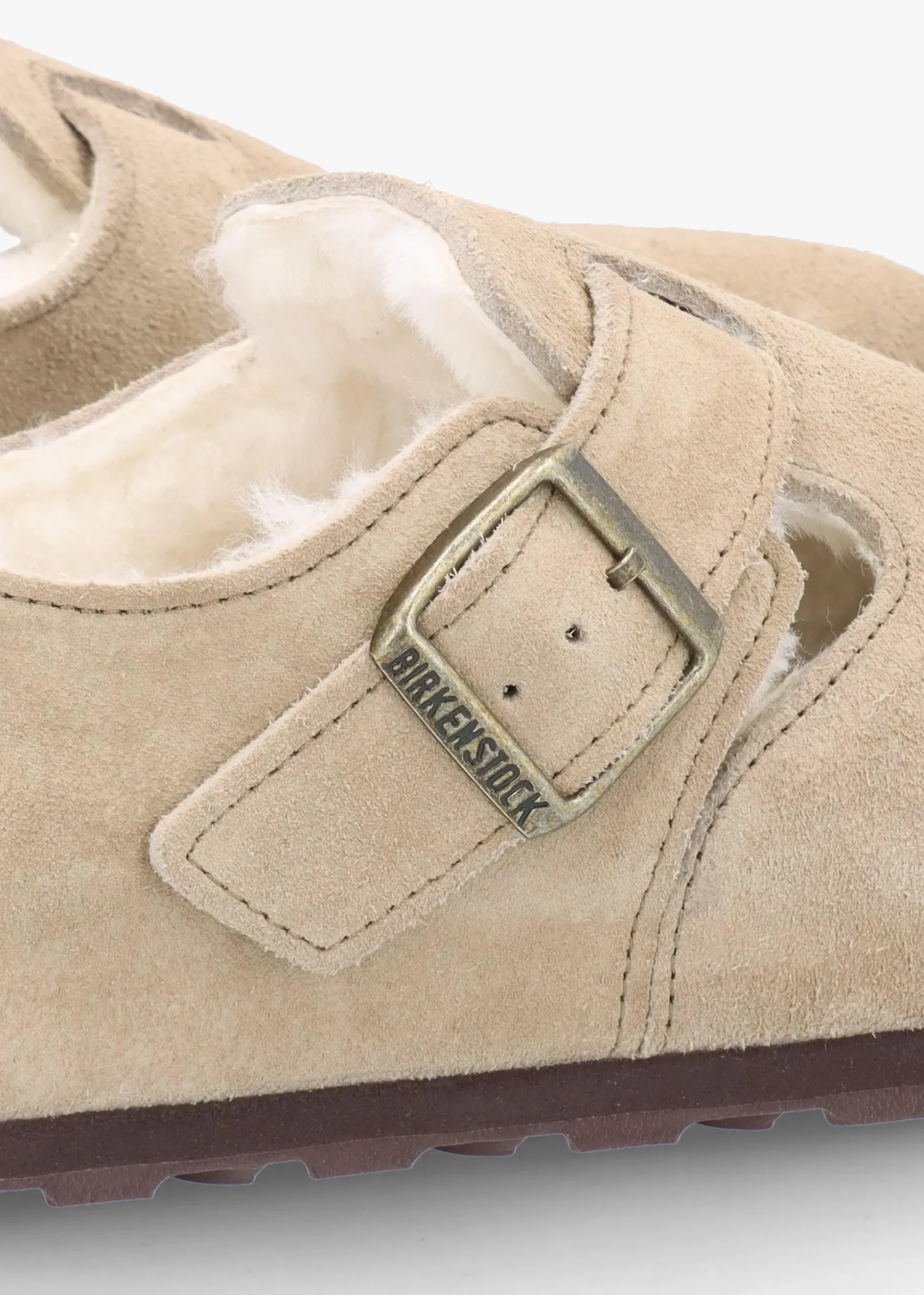 Women’s London Shearling Taupe Suede Clog Shoes